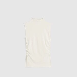 MADEWELL Ruched Mockneck Tank- Vintage Ivory (Size S)